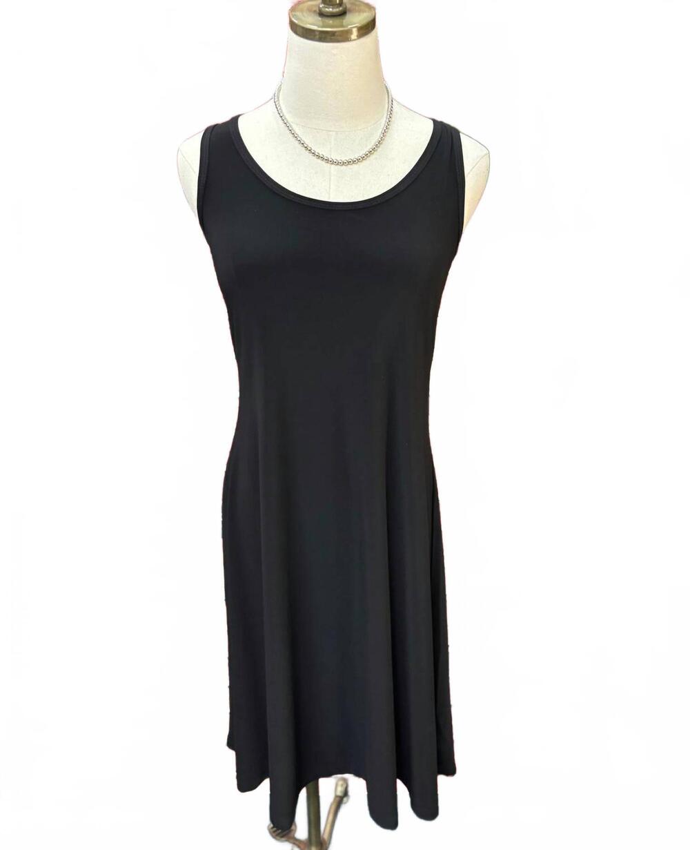 NEW PICADILLY women's sleeveless flared dress in black